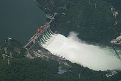 Flood Discharging at Xin'an River Dam during 2020 China floods