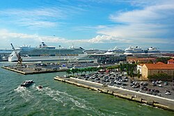 Cruise ships at the passenger terminal in the Port of Venice (Venezia Terminal Passeggeri)