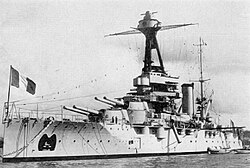 Provence, a Bretagne-class battleship, launched in 1913 (pictured in 1942)