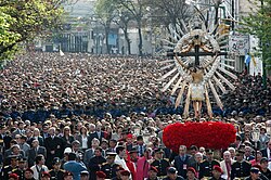 Argentine Christians commemorating the crucifixion of Jesus in Salta city.