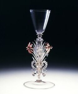 A Venetian glass goblet