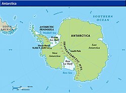 Geographic map of Antarctica