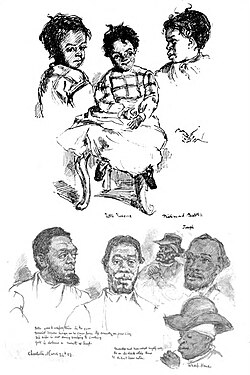 Sketches of enslaved Americans in Richmond and Charleston, made by British artist Eyre Crowe, March 1853