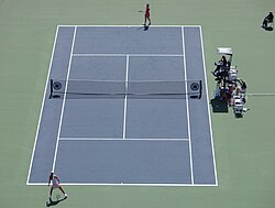 Two players before a serve