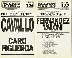 Cavallo, candidate for president in 1999