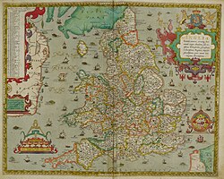 Map of England and Wales by Christopher Saxton, Atlas of the Counties of England and Wales, 1579