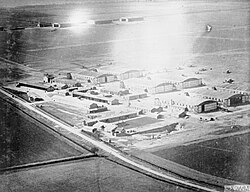 General view of Waddington Aerodrome taken from the air, looking north-west. 11 February 1918