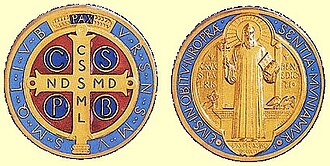 A Jubilee Saint Benedict Medal by Desiderius Lenz, made for the 1400th anniversary of the birth of Saint Benedict in 1880