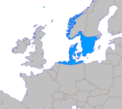 Map of the pre-Roman Iron Age in Northern Europe culture(s) associated with the Proto-Germanic language, ca 500–50 BCE. The area south of Scandinavia is the Jastorf culture.