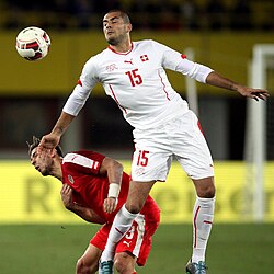 Derdiyok in action against Austria in 2015