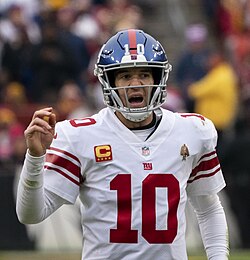 Eli Manning, Giants quarterback from 2004 to 2019, was named most valuable player for Super Bowls XLII and XLVI