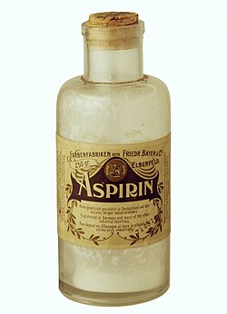 Bottle of Bayer aspirin, 1899