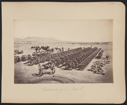 Roberts and his staff inspecting captured Afghan artillery in the Sherpur Cantonment, 1.5 km north of Kabul