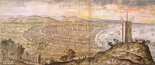 Barcelona in 1563 by Anton van den Wyngaerde
