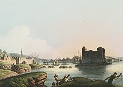Port of Latakia, painted by Luigi Mayer (1810)