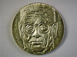 Commemorative medal of Finnish president J. K. Paasikivi, designed by Heikki Häiväoja