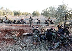 Syrian Army soldiers during the siege of Nubl and al-Zahraa