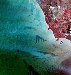 Oil slicks on Lake Maracaibo