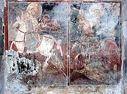 Remains of the frescoes in the main church.