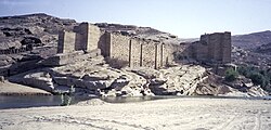 The ancient dam at Marib, a landmark of South Arabian hydraulic engineering.