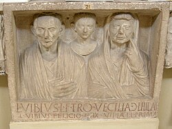 A funerary relief with members of the gens Vibia, late 1st century BC, Vatican Museums