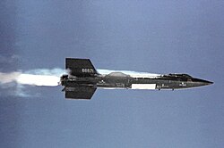 X-15 after igniting rocket engine