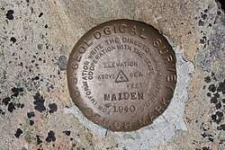 United States Geological Survey marker on the summit of Maiden Peak (Washington)