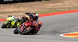 Marc Márquez leading the Aragon GP 2025