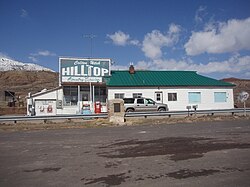 A store is one of the few buildings still in use at Colton
