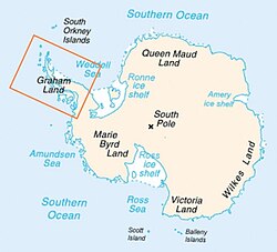 Location of the Antarctic Peninsula within Antarctica