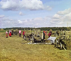 Peasants in Russia (color photograph taken by Prokudin-Gorsky in 1909)