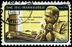 Dag Hammarskjöld on a 1962 stamp