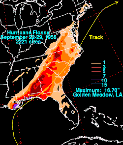 Flossy's rainfall in the United States