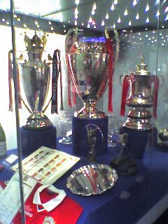UEFA Champions League trophy, FA Cup trophy and FA Premier League trophy