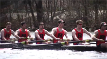 The Rutgers-New Brunswick men's varsity eight rowing on the Raritan River