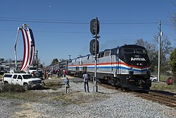 Amtrak's Return to Service Special arrives in Chipley, Florida, on February 19, 2016.