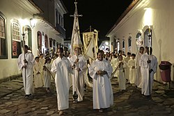 A Christian procession in Brazil, the country with the largest Catholic population in the world[296]