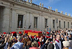Procession of the body of Pope Francis in the Vatican