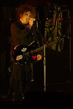 Lead singer and guitarist Robert Smith of the Cure
