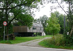 One of the studio buildings designed by Aicher for his office