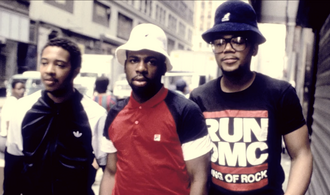 Run-DMC, from left: Joseph "Run" Simmons, Jason "Jam Master Jay" Mizell, and Darryl "D.M.C." McDaniels