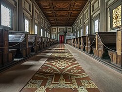 The reading room viewed from the top of the stairs