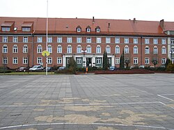 Building of the former Consistory (est. in 1923) of the Ecclesiastical Province of Posen-West Prussia in today's Piła, now the administrative centre of an oil and gas drilling company
