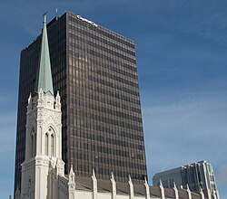 The steeple of St. Joseph Cathedral, cathedral see of the Roman Catholic Diocese of Baton Rouge