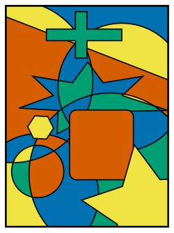 A map illustrating the Four Color Theorem