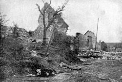 Ruins of Carency after it was recaptured by France
