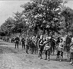 Prussian field artillery column at Torcy in September 1870