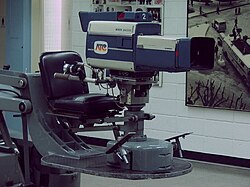 One of the Bosch Fernseh cameras from 1978; an ATC logo sticker has been placed over the A78TV striped logo
