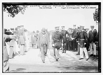 Richard Haldane leaving reviewing grounds with Clarence Page Townsley: Capt E.R Householder; Capt E.R. Gregory