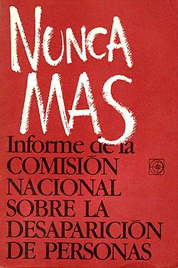 Cover of the "Nunca más" ("Never again") report by the National Commission on the Disappearance of Persons
